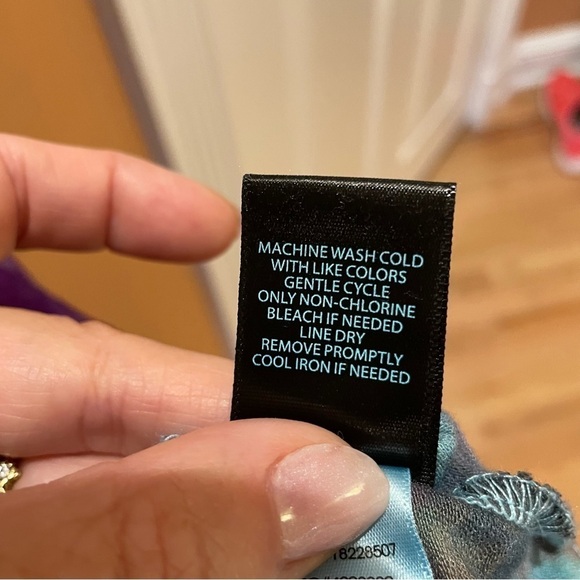 Fabulous hand tie dyed rayon rainbow duster short sleeves jewel tones funky M/L - Picture 8 of 11